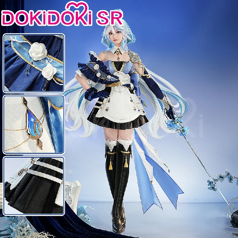 DokiDoki-SR Game Genshin Impact Cosplay Furina Costume Oath of the Sea Doujin Fontaine Focalors